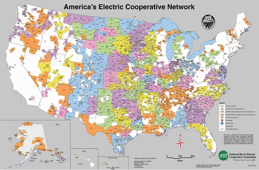 Americas Electric Co op Network Map WREA Wyoming Rural Electric 